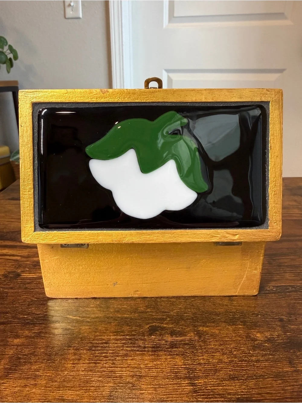 Vintage Old House Glassworks wood keepsake box